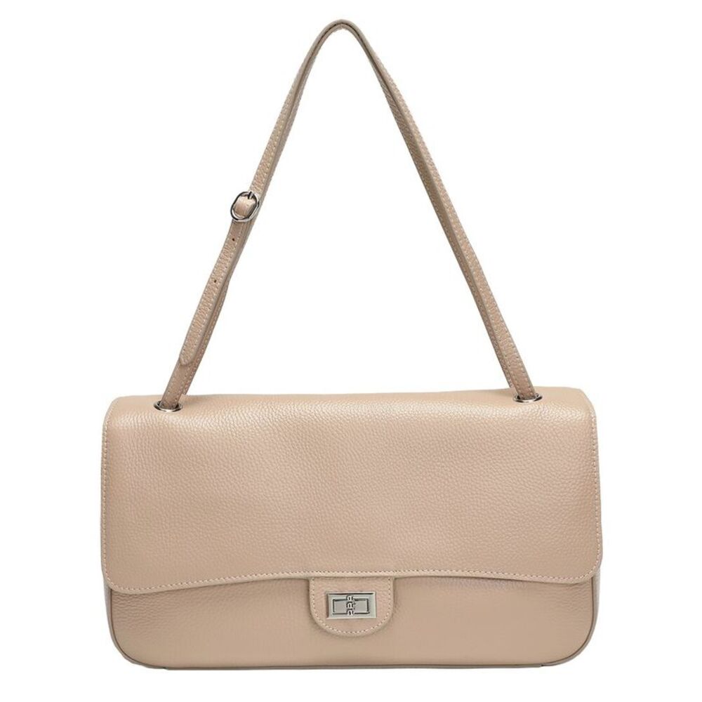 Tiffany & Fred Paris 33Cm Leather Flap Tote, Grey